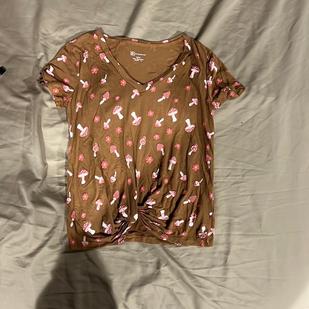 Mushroom and flower shirt